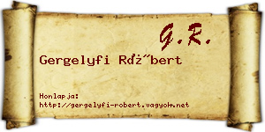 Gergelyfi Róbert névjegykártya