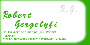 robert gergelyfi business card