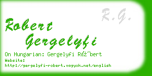 robert gergelyfi business card